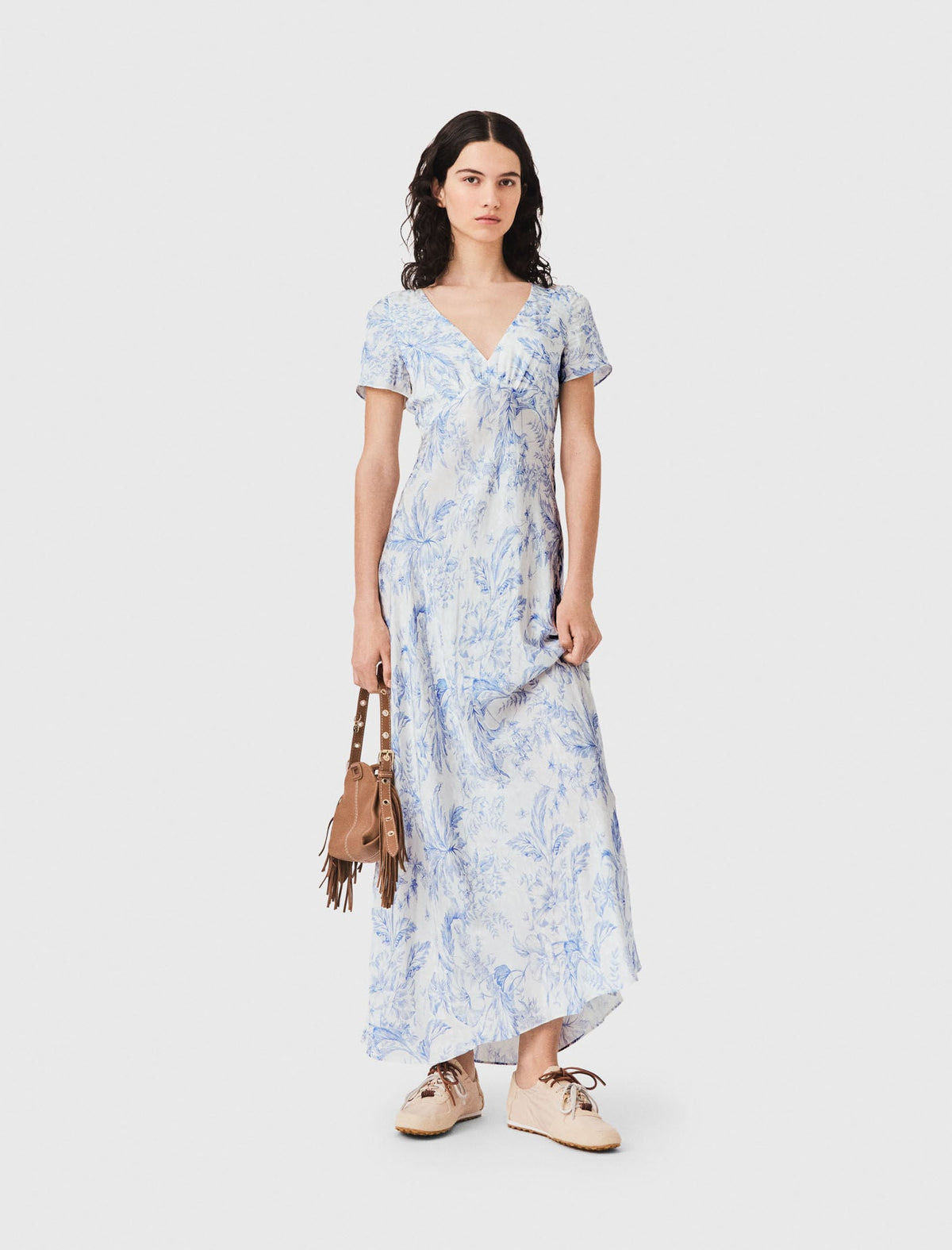Flowing patterned maxi dress | Maje