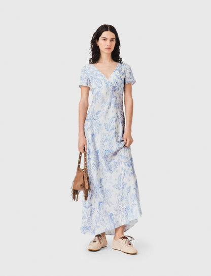 Flowing patterned maxi dress | Maje