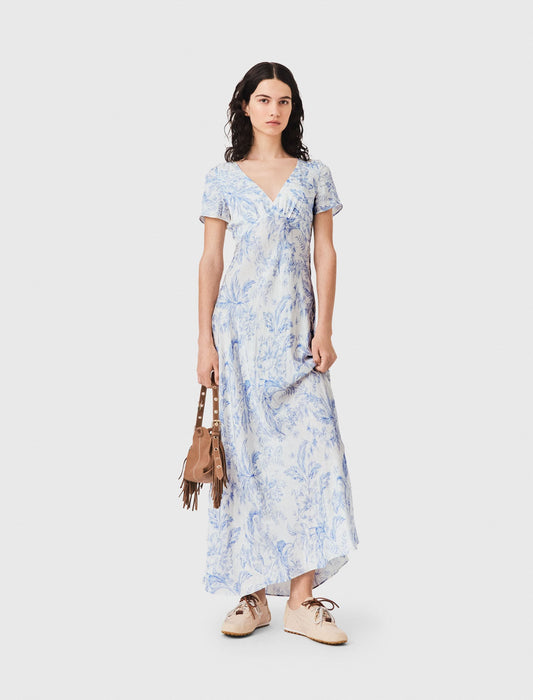 Flowing patterned maxi dress | Maje