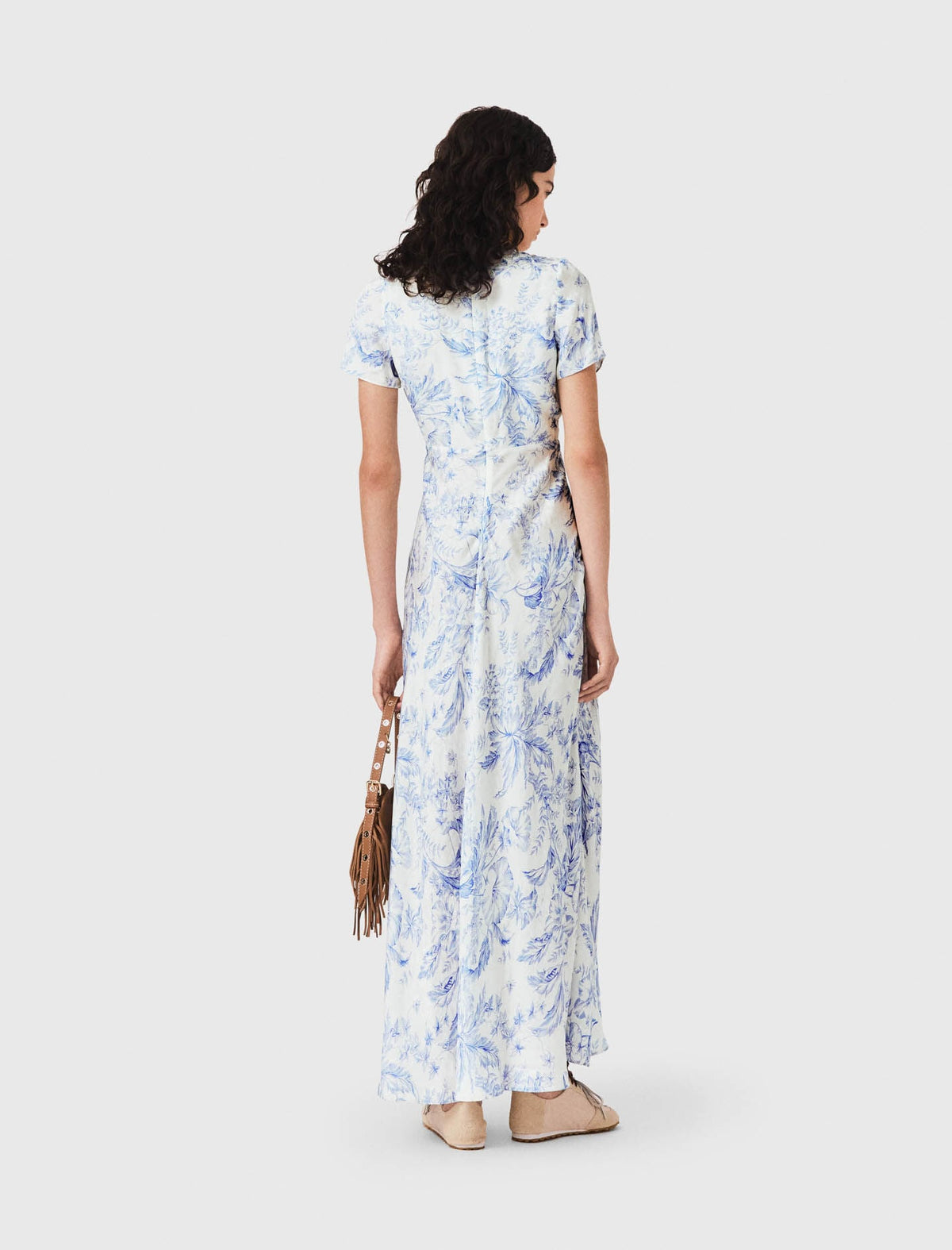 Flowing patterned maxi dress | Maje