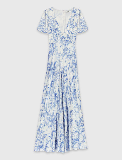 Flowing patterned maxi dress | Maje