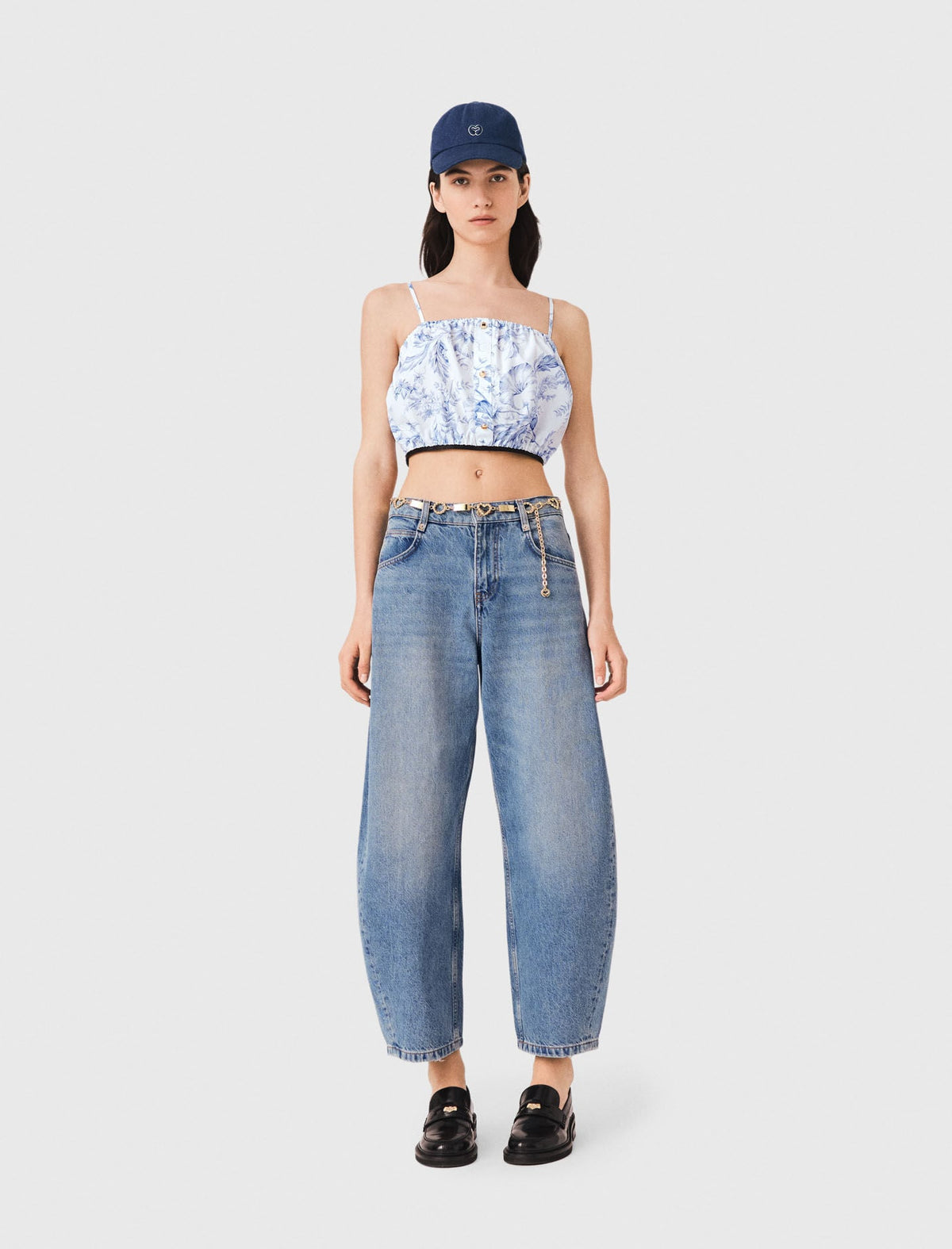 Patterned top with straps | Maje