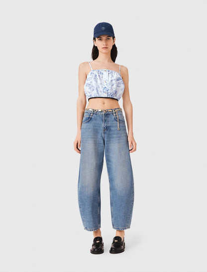 Patterned top with straps | Maje