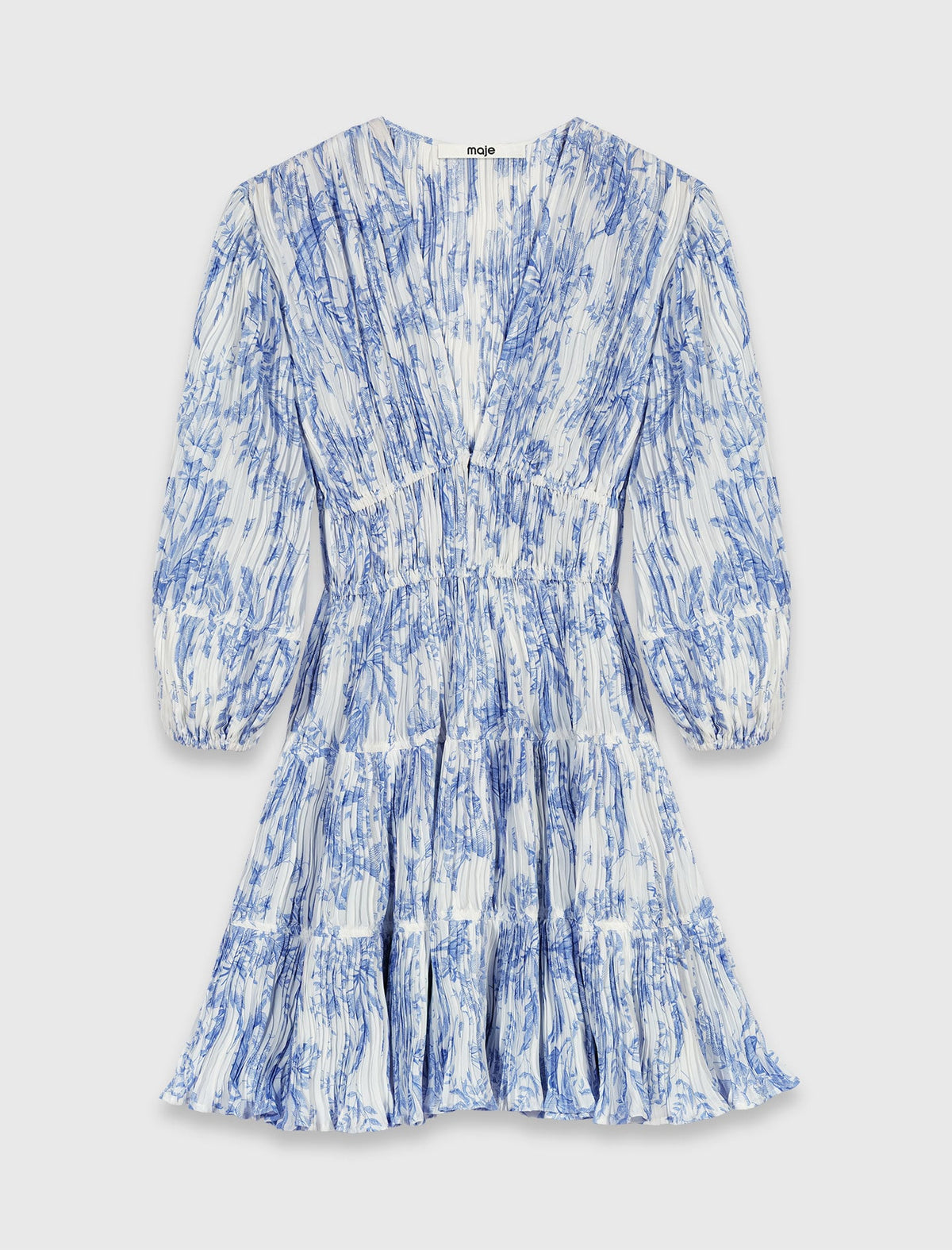 Patterned pleated dress | Maje