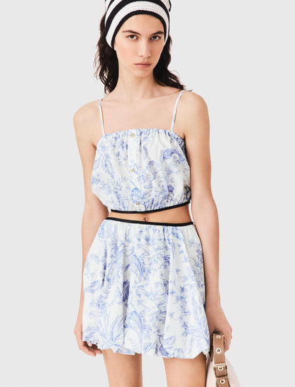 Printed balloon-effect skirt | Maje