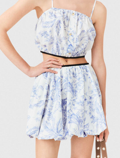 Printed balloon-effect skirt | Maje