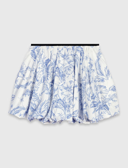 Printed balloon-effect skirt | Maje