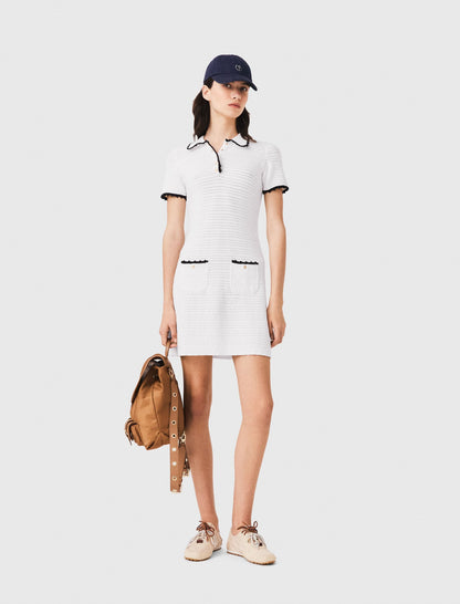 Knit polo dress with crochet | Maje