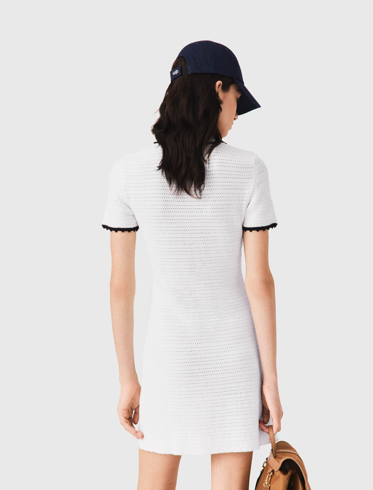 Knit polo dress with crochet | Maje