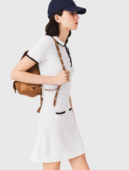 Knit polo dress with crochet | Maje
