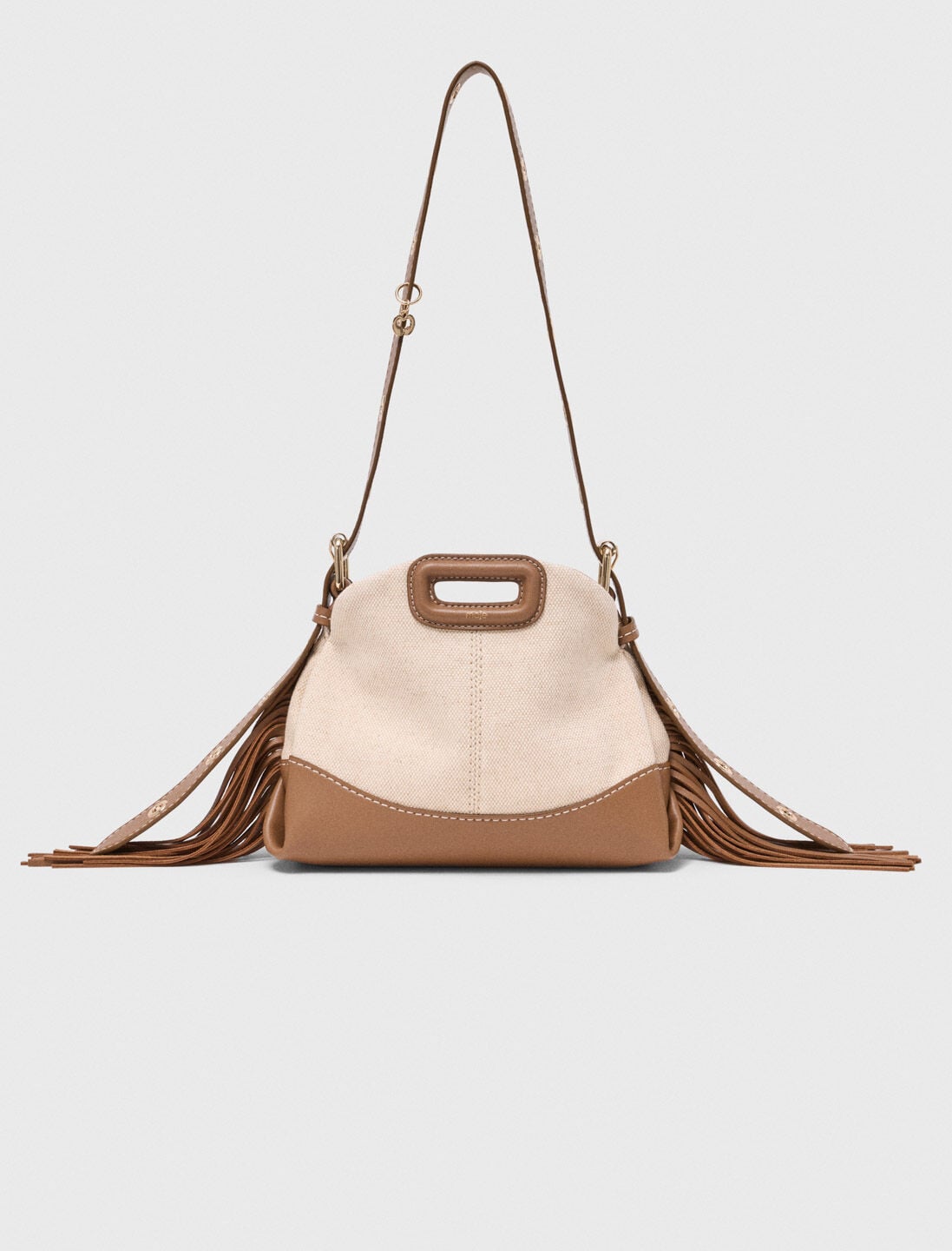 Canvas and leather Miss M Mini bag | Maje