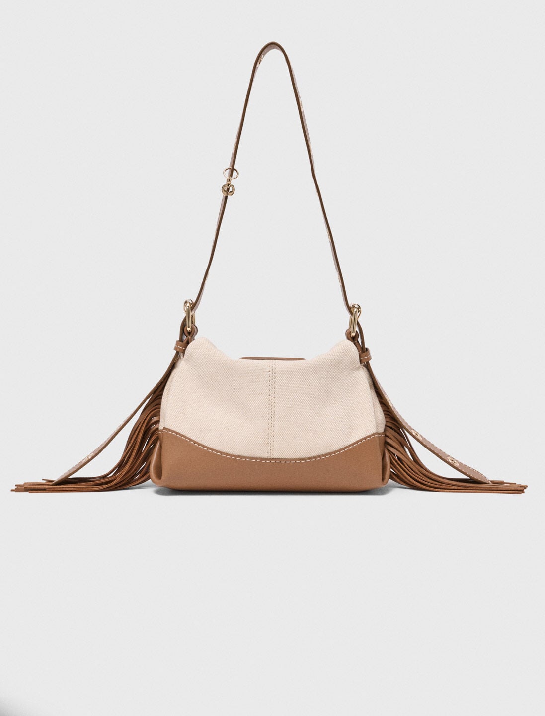 Canvas and leather Miss M Mini bag | Maje
