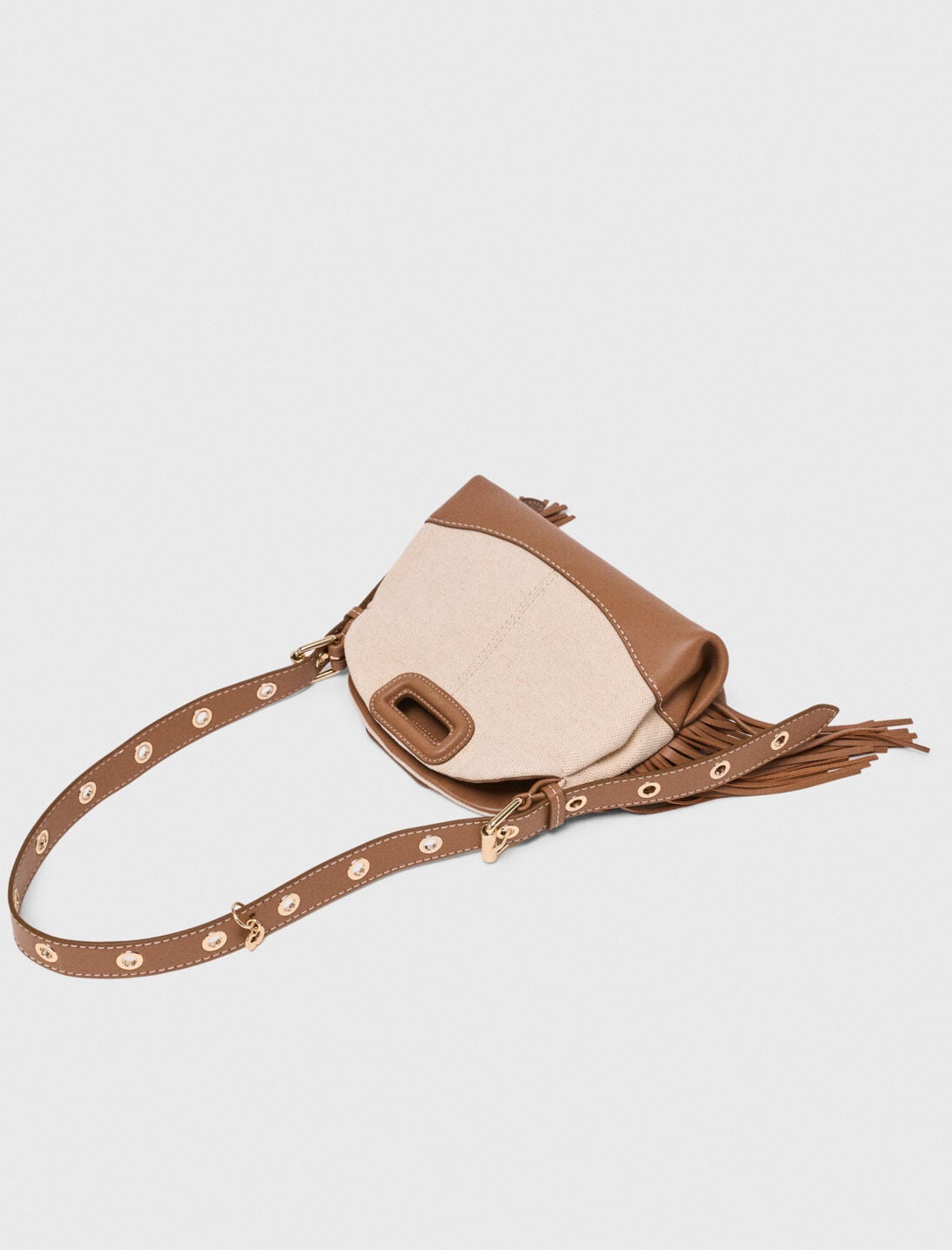 Canvas and leather Miss M Mini bag | Maje