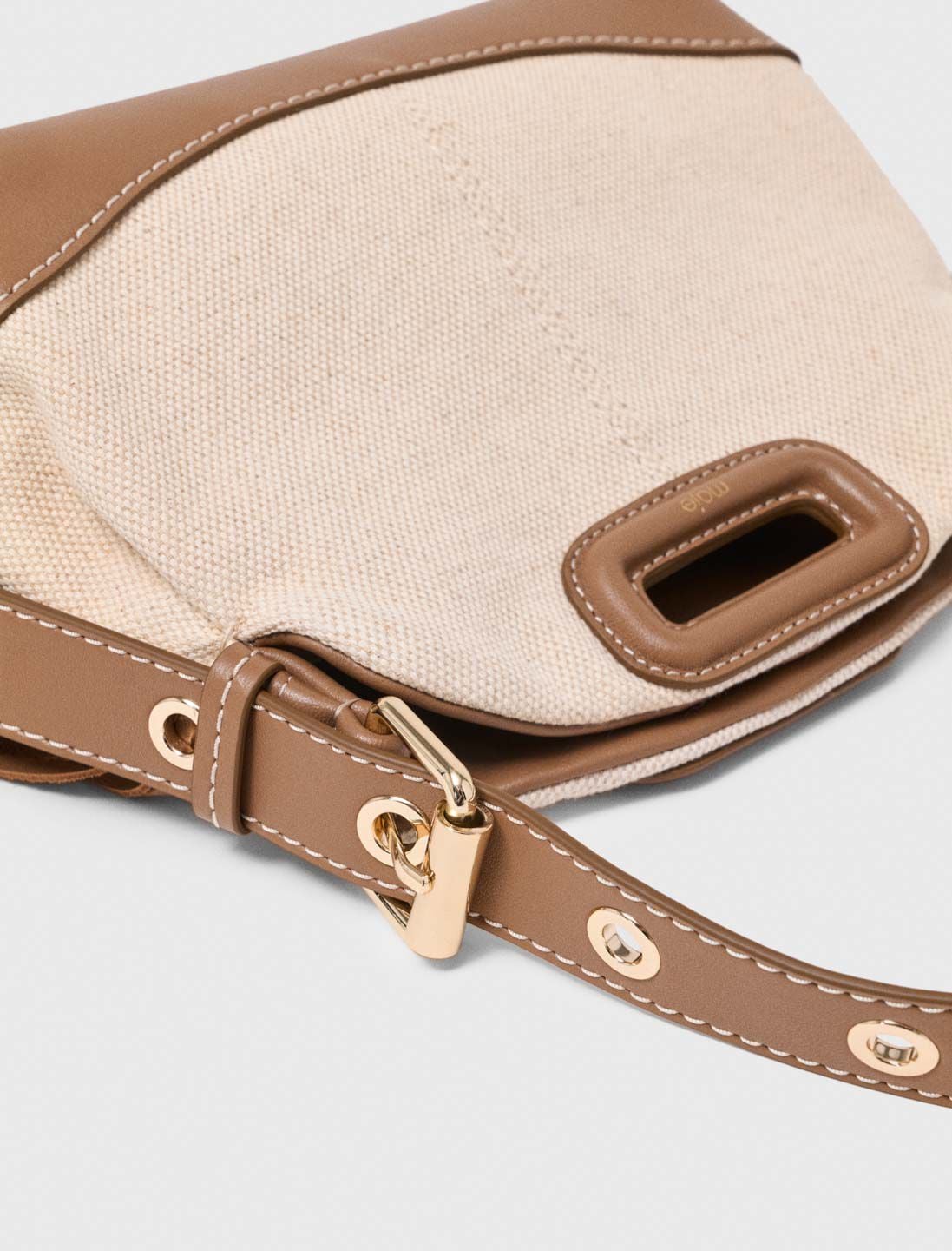 Canvas and leather Miss M Mini bag | Maje