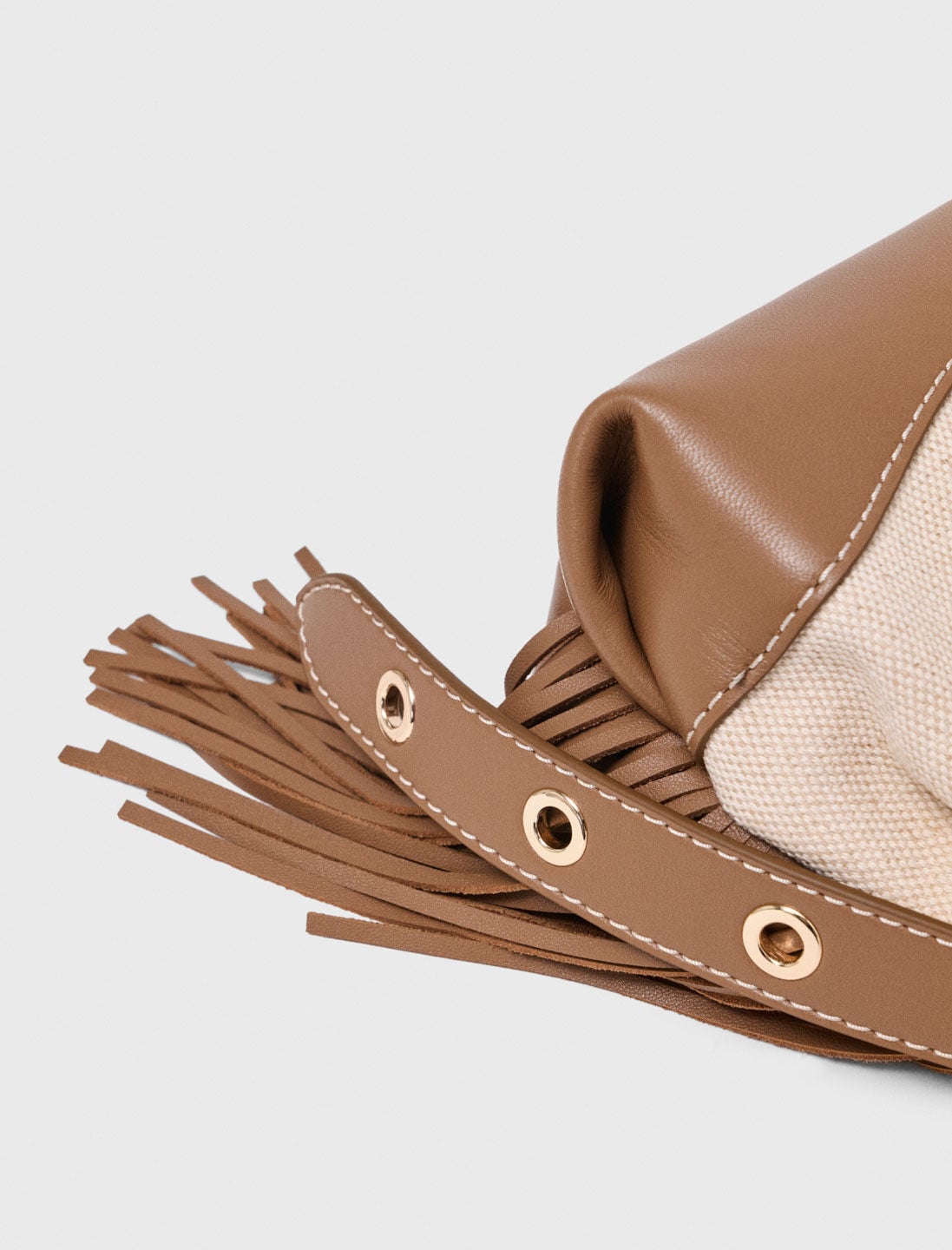Canvas and leather Miss M Mini bag | Maje