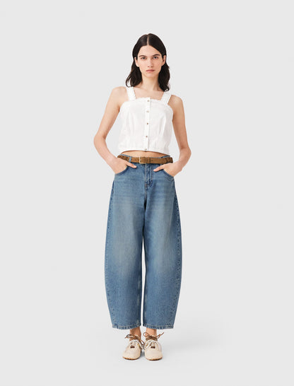 Crop top with lace trim | Maje