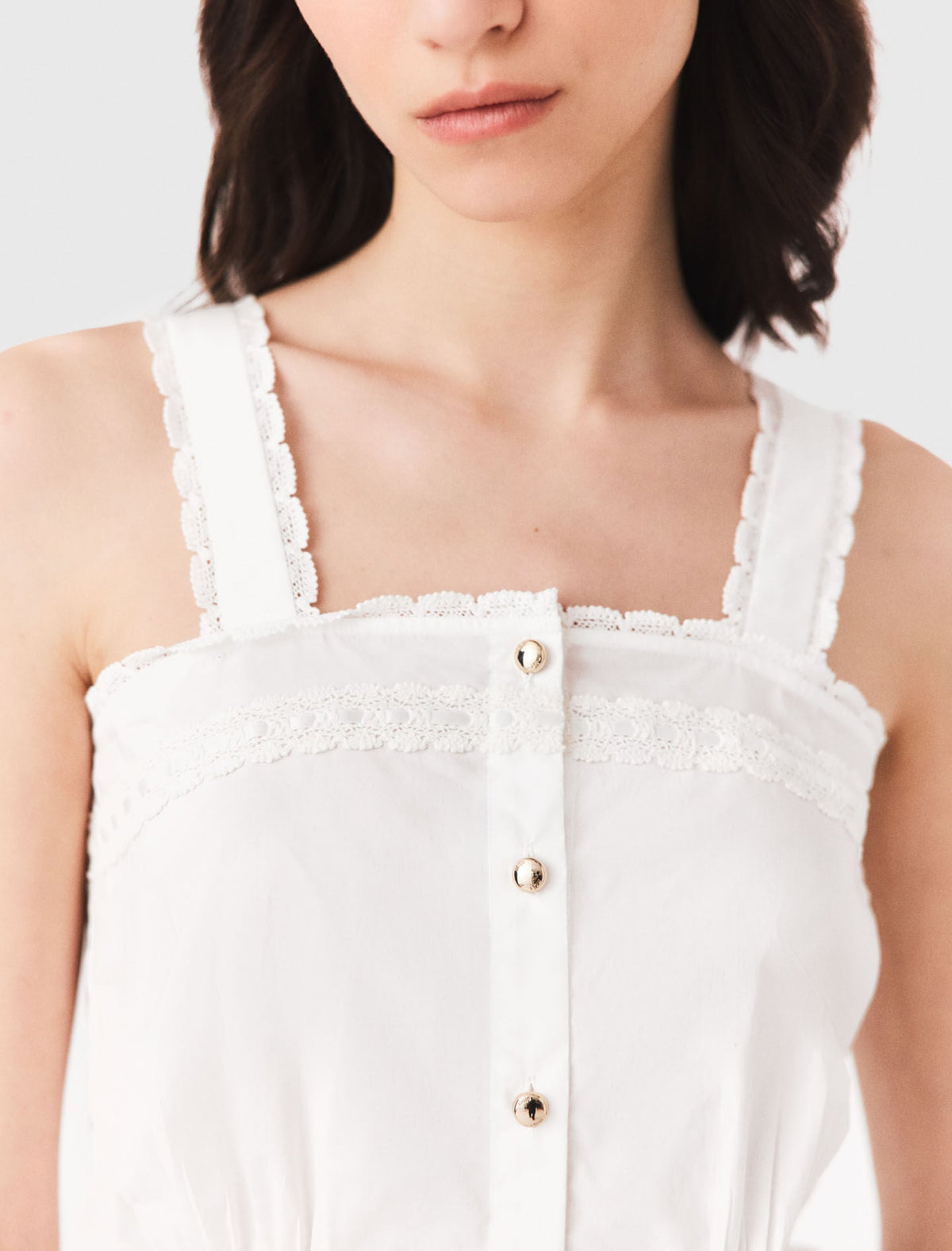 Crop top with lace trim | Maje