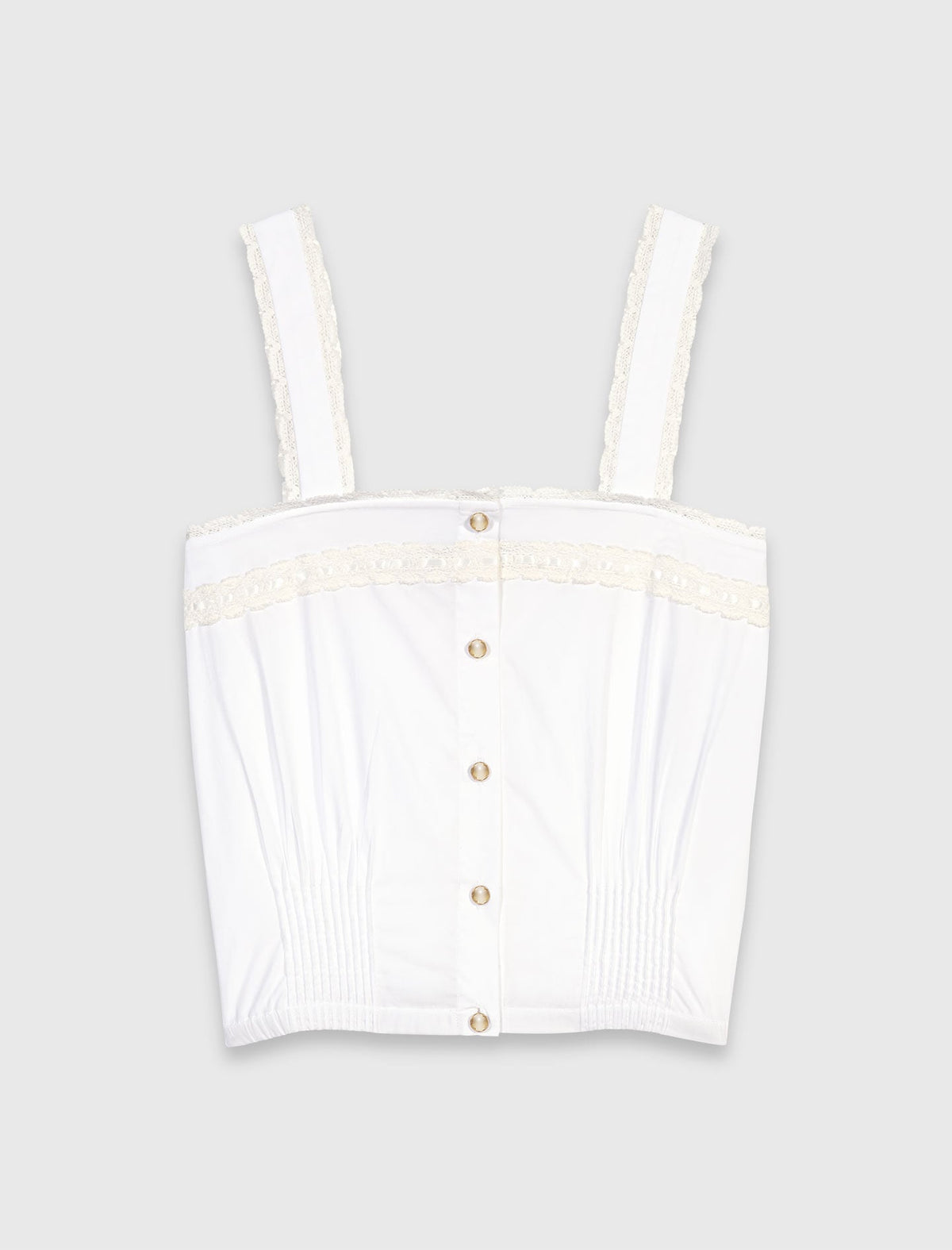 Crop top with lace trim | Maje
