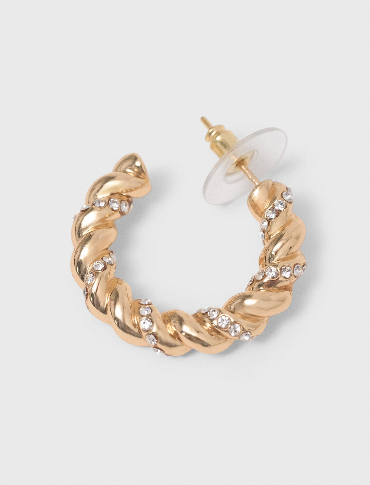Twisted rhinestone hoop earrings | Maje