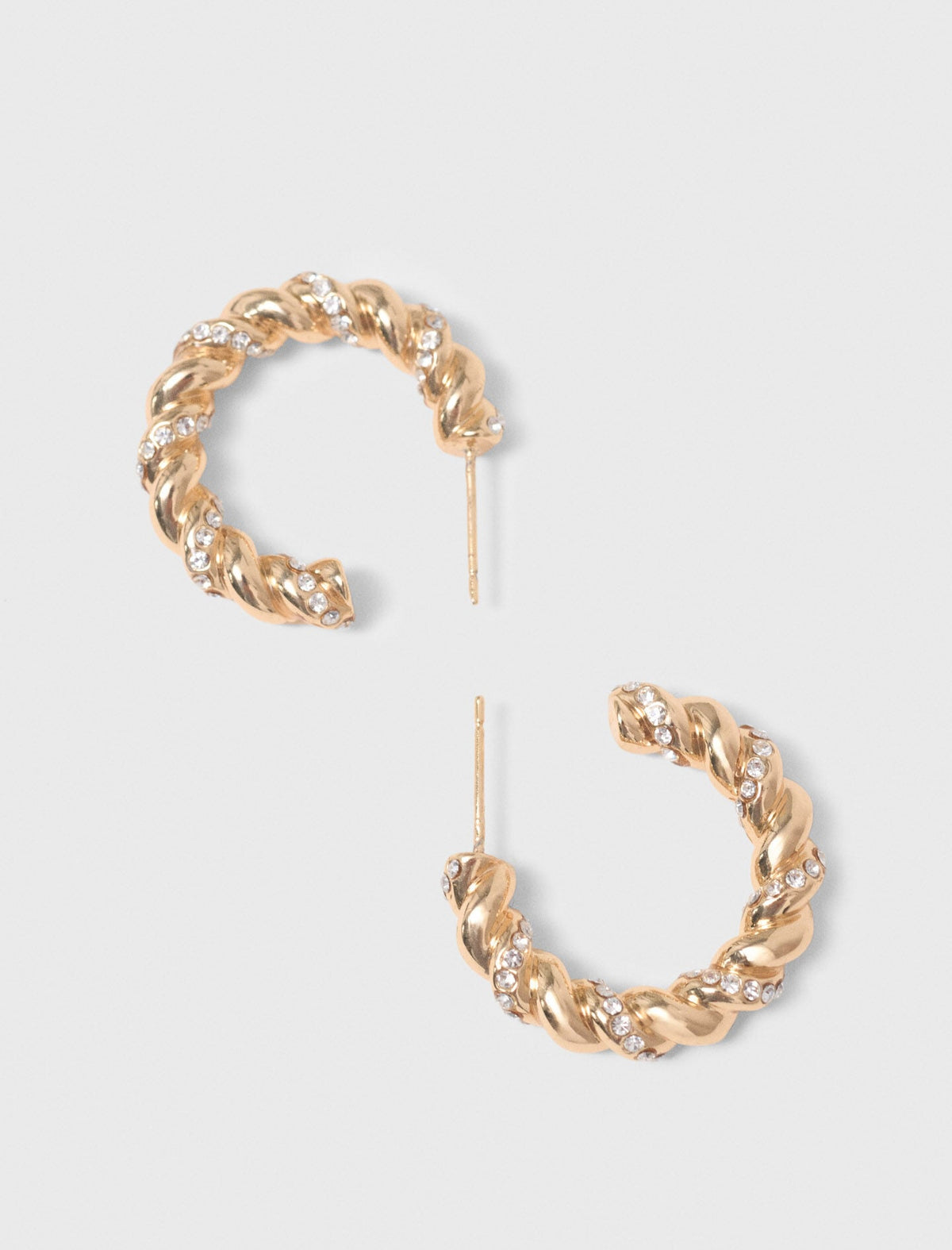 Twisted rhinestone hoop earrings | Maje