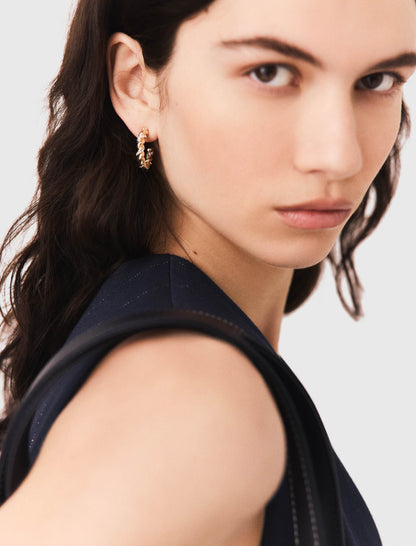 Twisted rhinestone hoop earrings | Maje