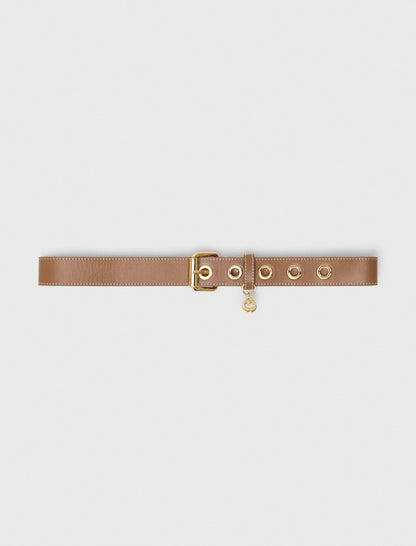 Leather belt with eyelets | Maje