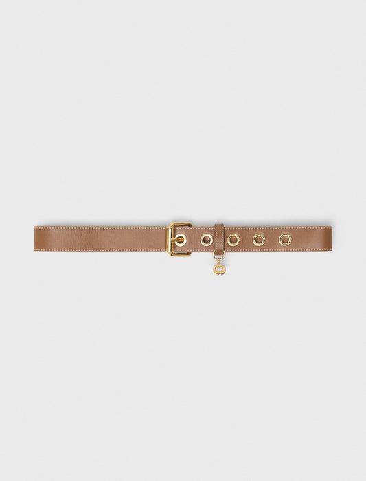Leather belt with eyelets | Maje