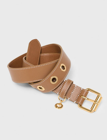 Leather belt with eyelets | Maje