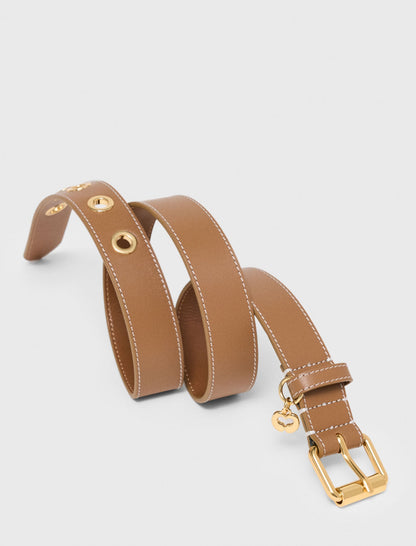 Leather belt with eyelets | Maje