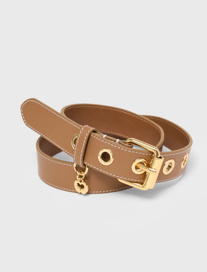 Leather belt with eyelets | Maje