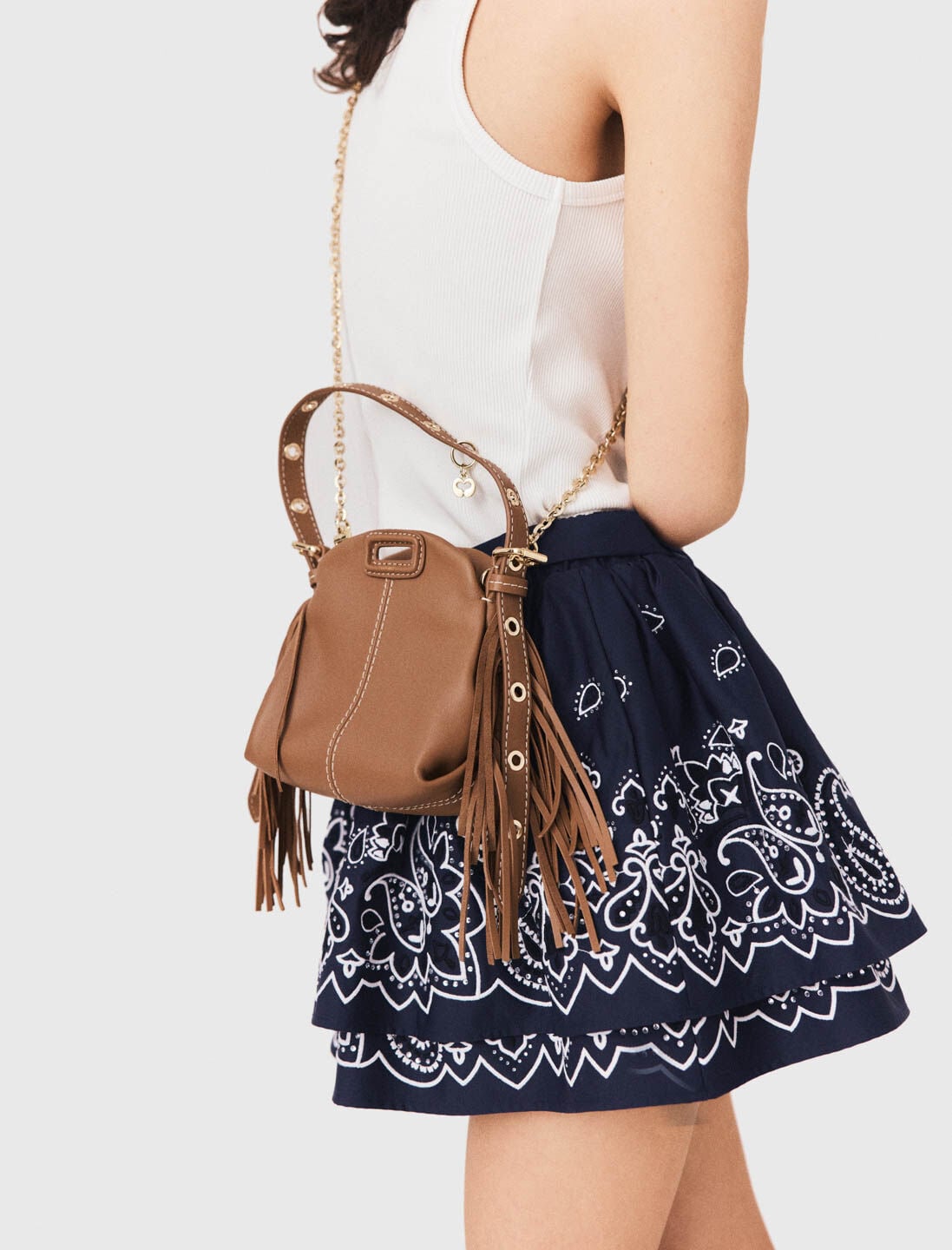 Miss M micro stitched leather bag | Maje
