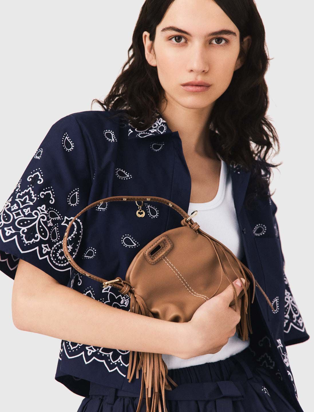 Miss M micro stitched leather bag | Maje