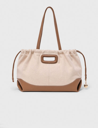 Milpli canvas and leather tote bag | Maje