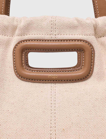 Milpli canvas and leather tote bag | Maje