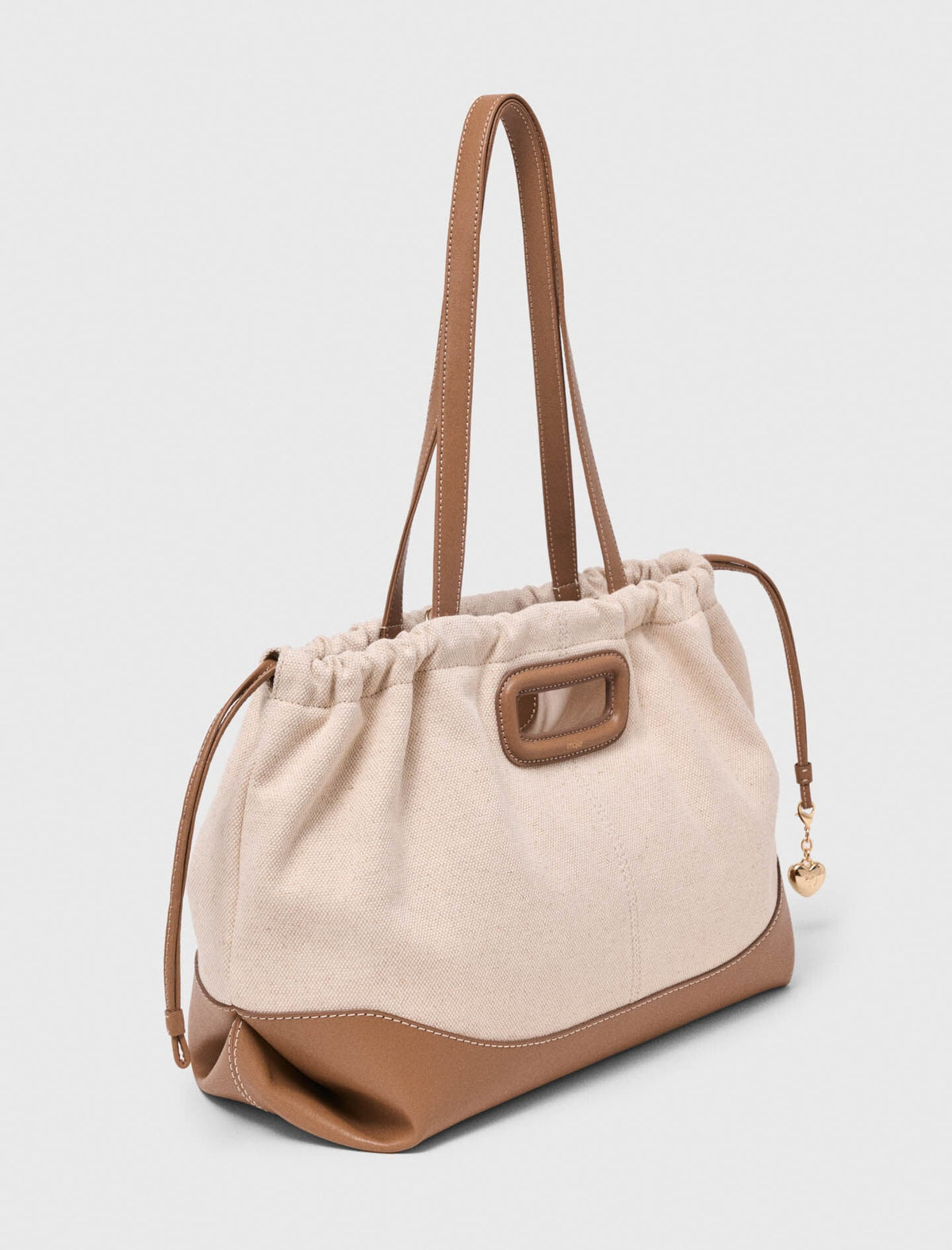Milpli canvas and leather tote bag | Maje