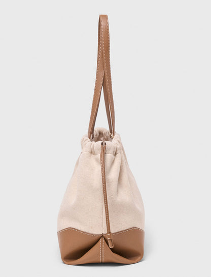 Milpli canvas and leather tote bag | Maje
