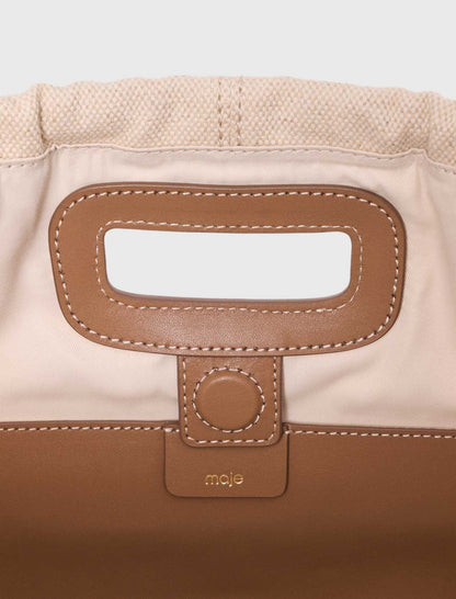 Milpli canvas and leather tote bag | Maje