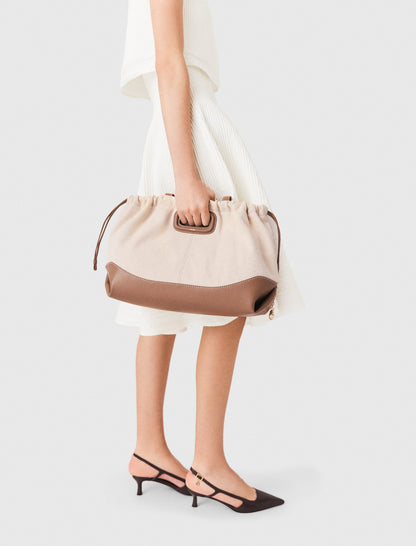 Milpli canvas and leather tote bag | Maje