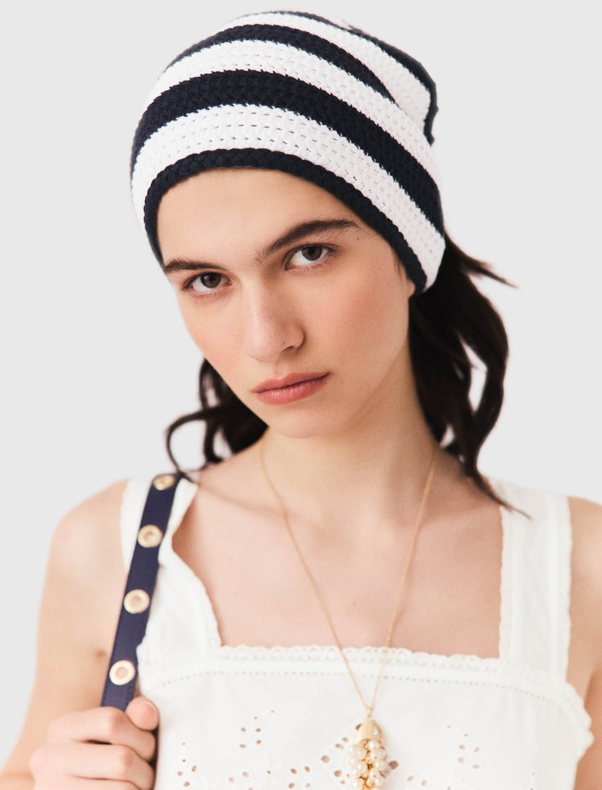 Striped knit triangle | Maje