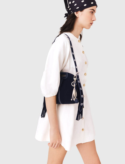 Topstitched suede mini Miss M bag | Maje
