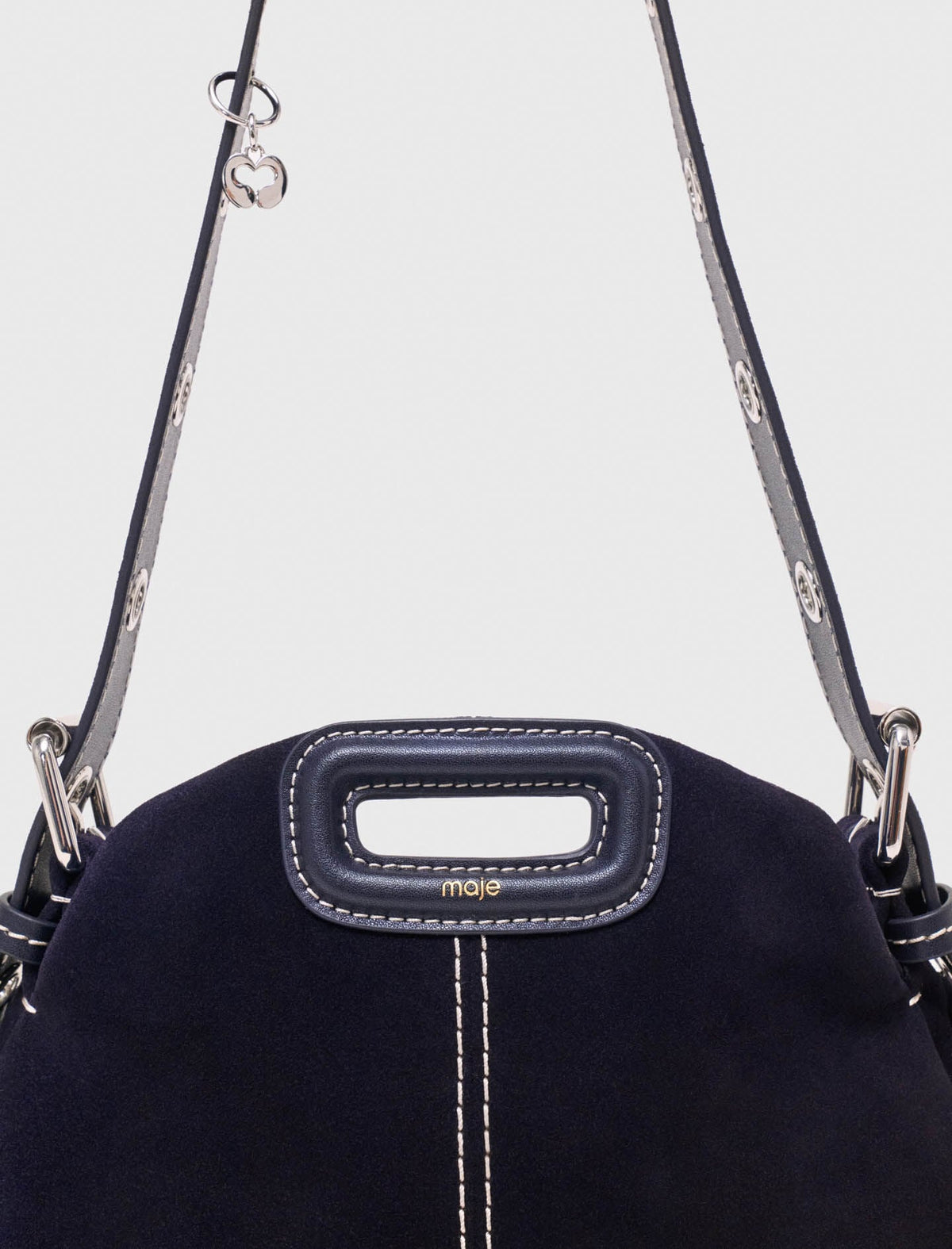 Topstitched suede mini Miss M bag | Maje