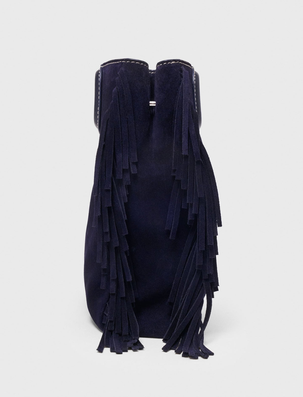 Topstitched suede M bag | Maje
