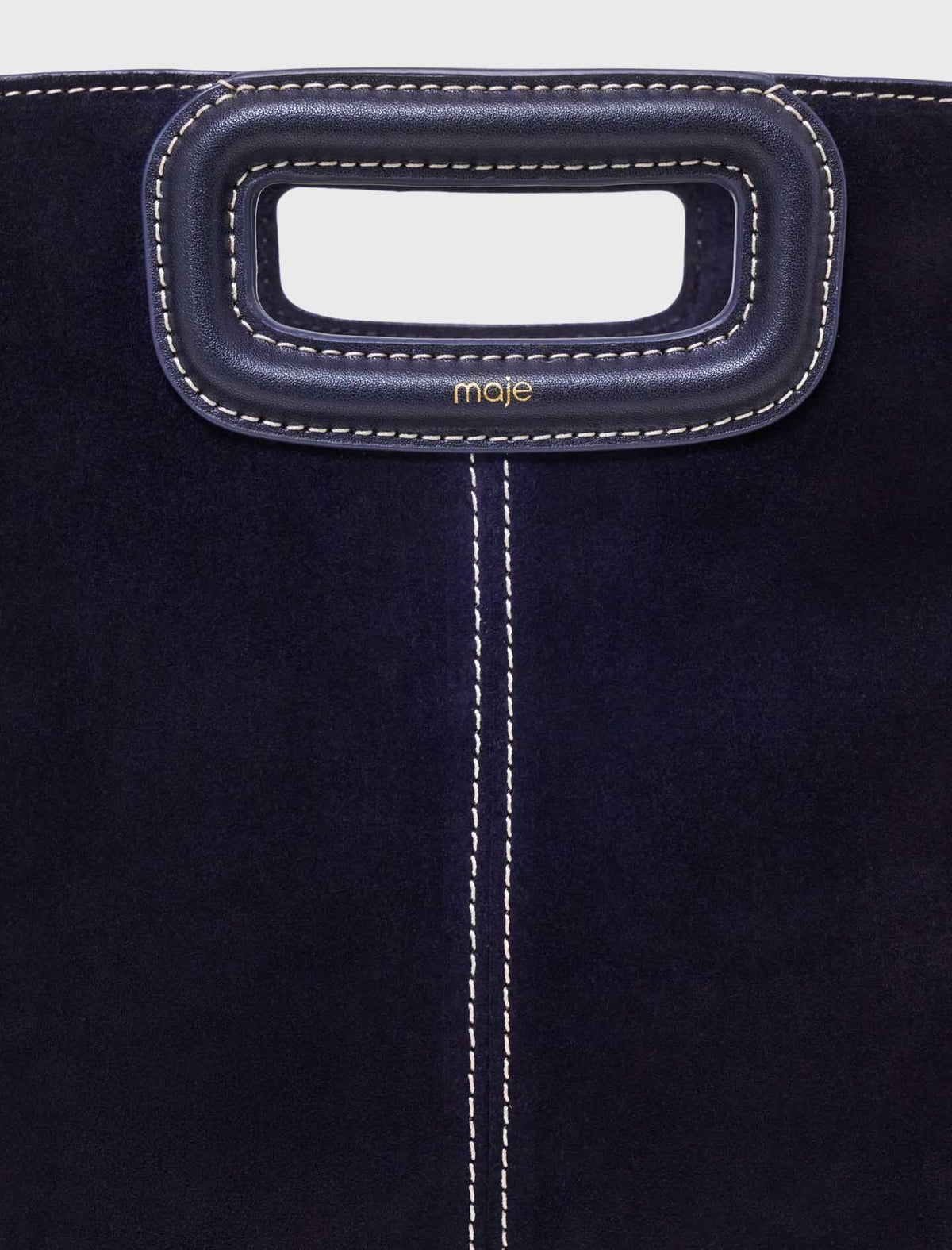 Topstitched suede M bag | Maje