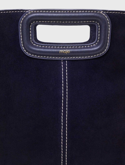 Topstitched suede M bag | Maje