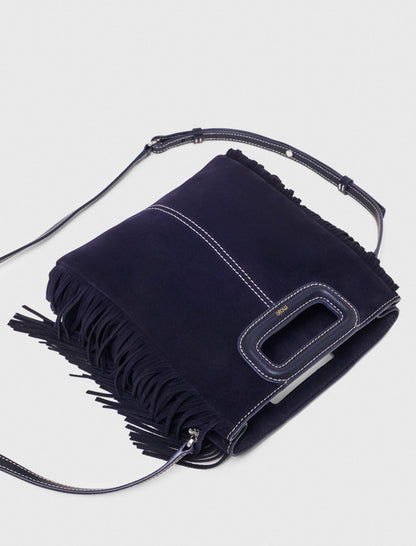 Topstitched suede M bag | Maje