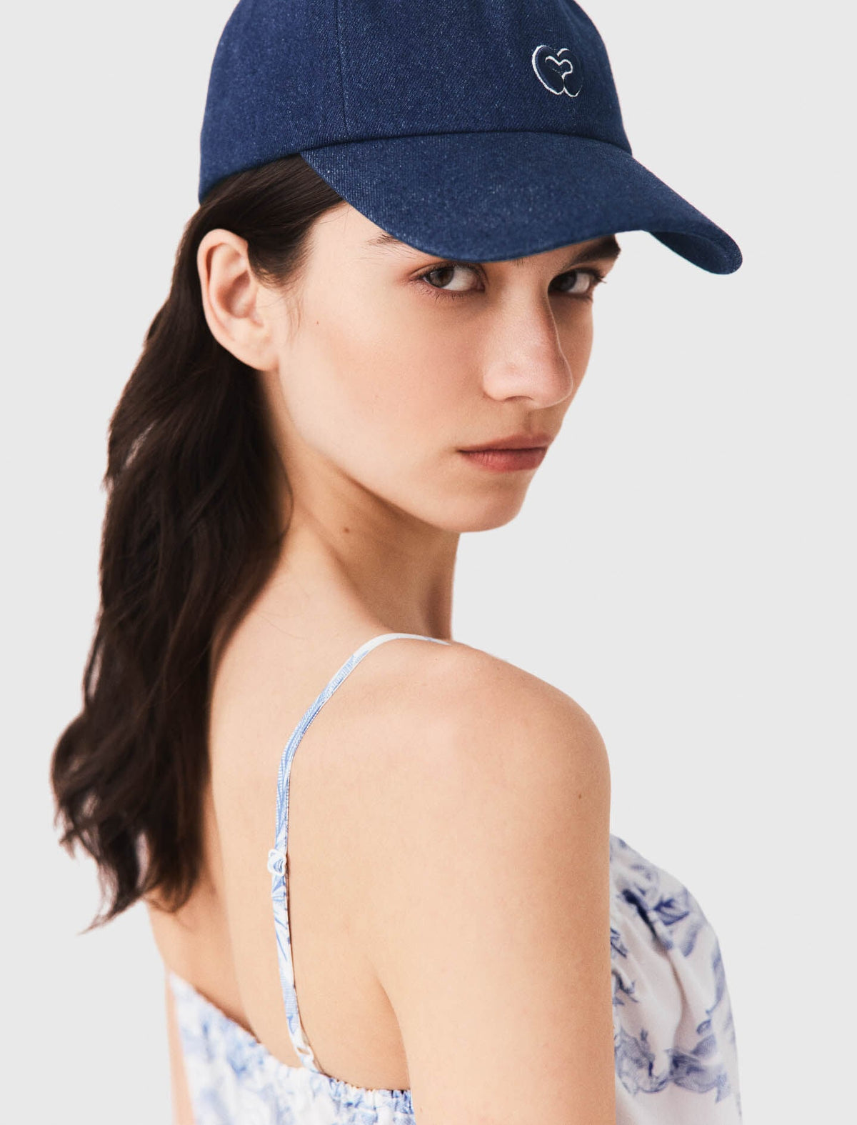 Raw denim cap with logo | Maje