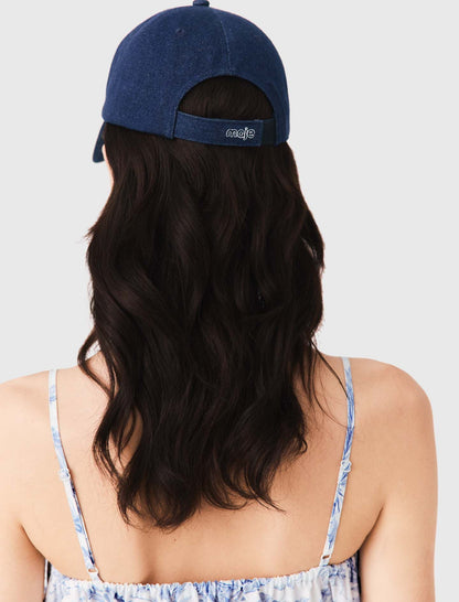 Raw denim cap with logo | Maje