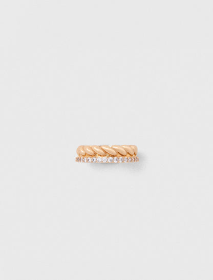 Twisted gold rhinestone ring | Maje
