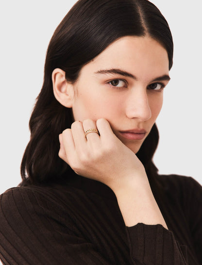 Twisted gold rhinestone ring | Maje