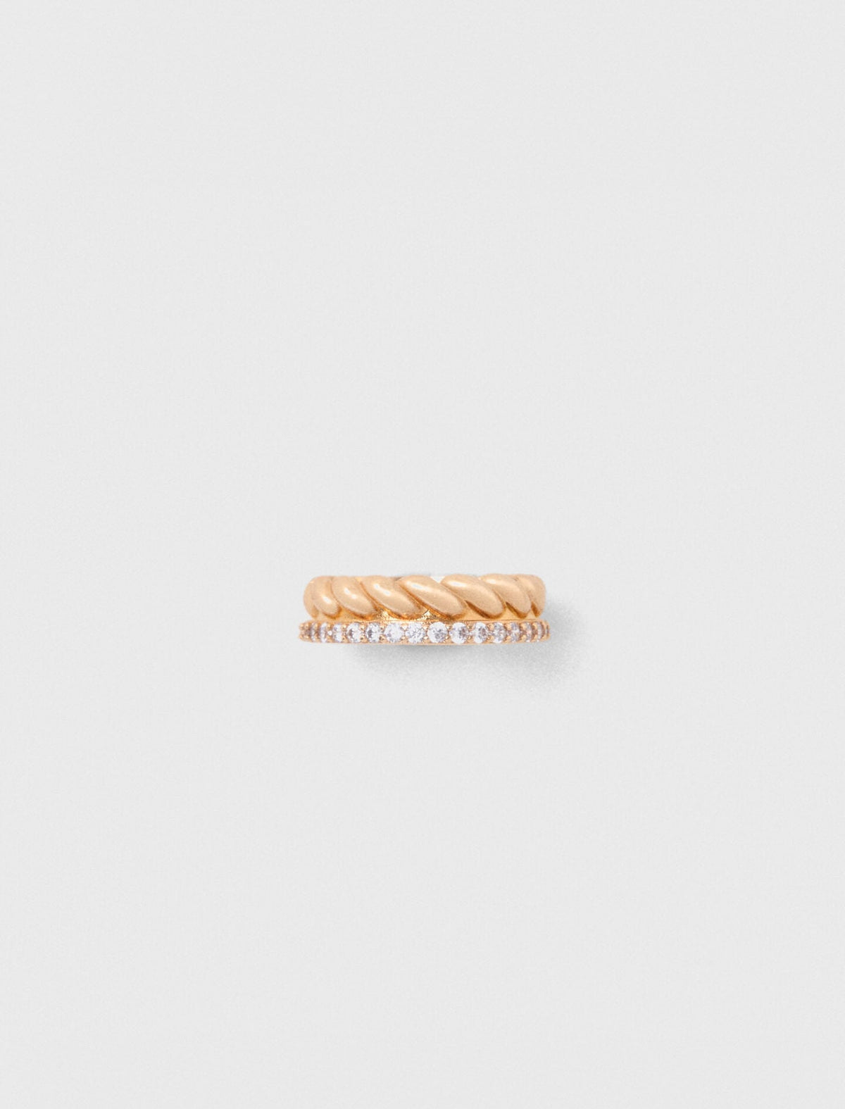Twisted gold rhinestone ring | Maje